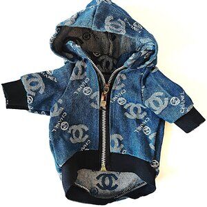 Chanel Denim Jean Jacket for Dogs Size Small